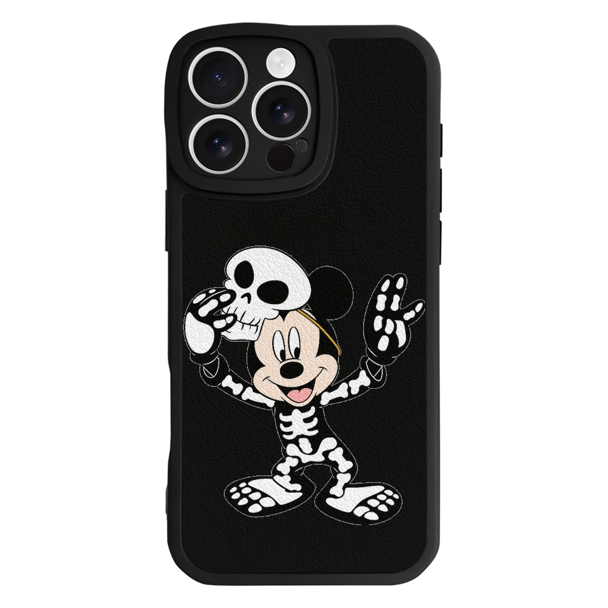 （画像用） ミッキーマウス Mickey Mouse 【iPhone 16シリーズ対応】シリコンスマホケース（レザー調） 材質：シリコン